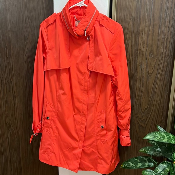 Micheal Kors Trench Bright Pink Coat Size L - Picture 1 of 6
